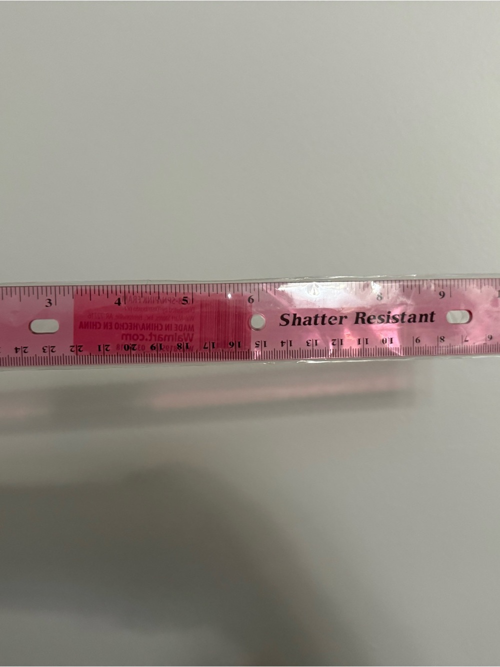 Pink Shatter Resistant Plastic Ruler - Home Office